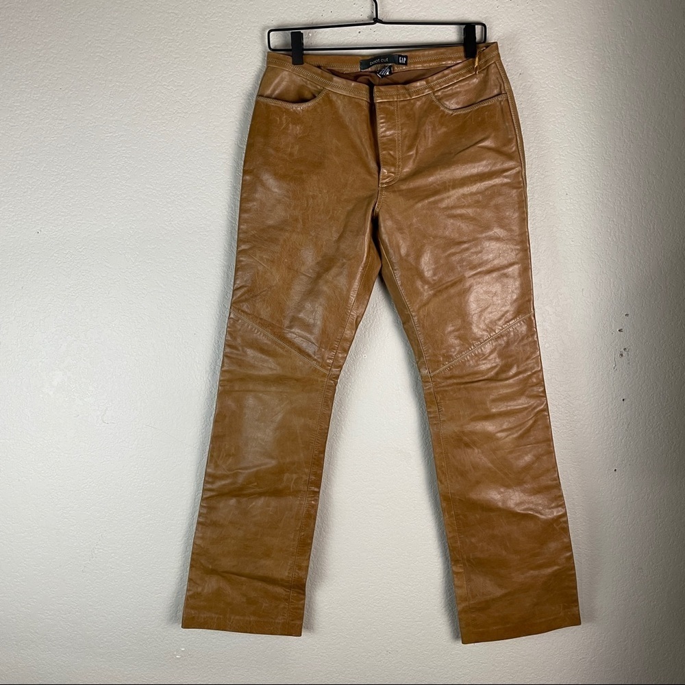 Gap Vintage Leather Boot Cut Pants Womans Size 8